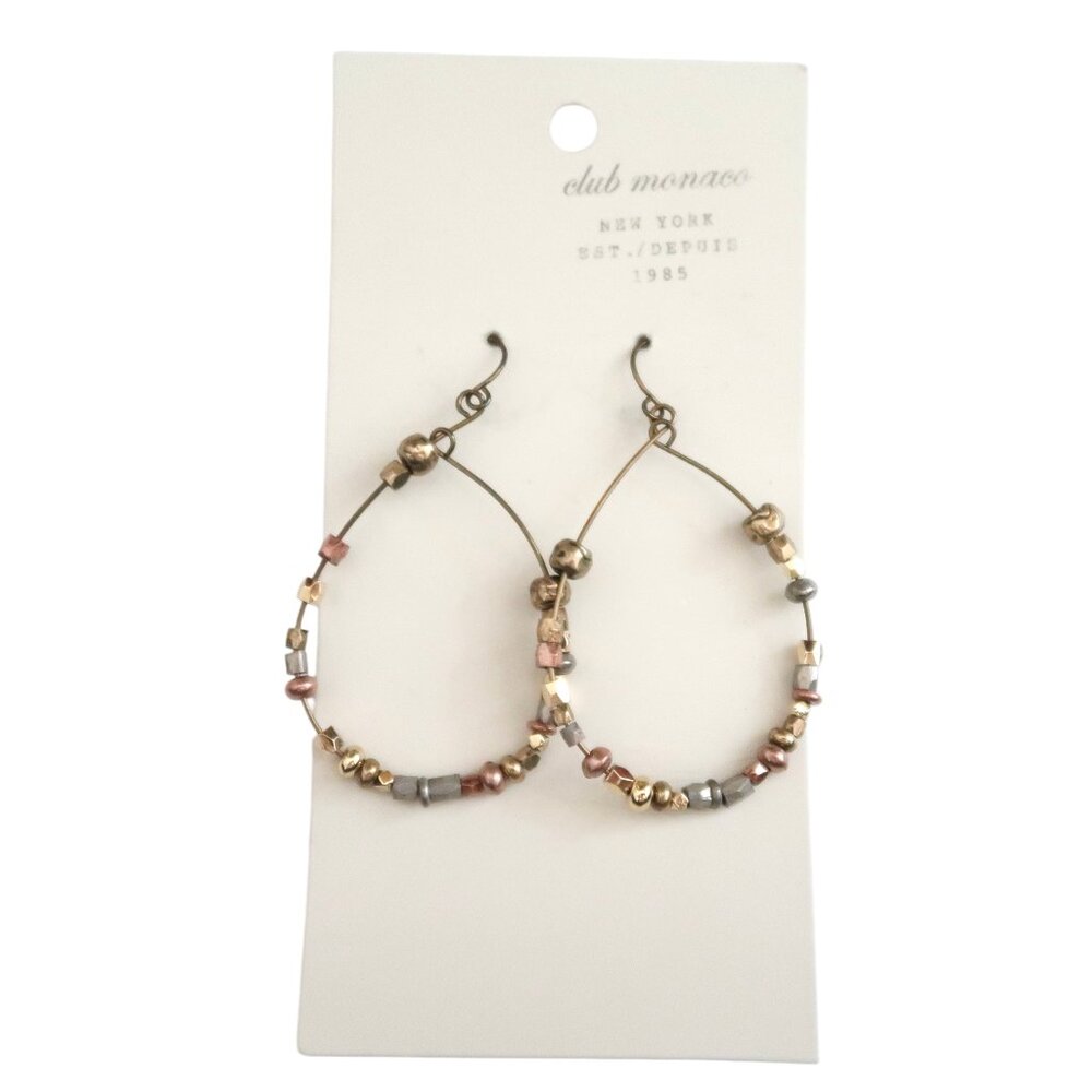 CLUB MONACO Beaded hoop Adele earrings NWT